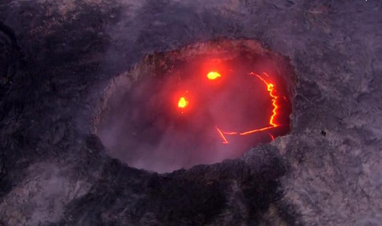 Il vulcano Kilauea si sveglia con il sorriso. Guardate
